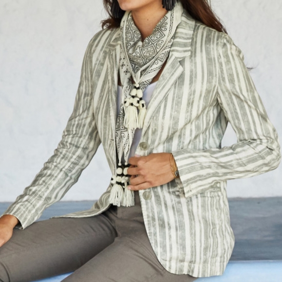 Peruvian Connection Jackets & Blazers - Peruvian Connection linen blend Jacket Blazer